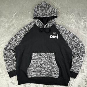 Deadstock NWT Ariat OMI Black Digi Camo Patriot Hood Pullover Hoodie Size XL